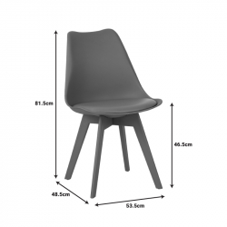 Καρέκλα Gaston I pakoworld PP-PU σε λευκή απόχρωση 53.5x48.5x81,5εκ
