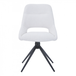 Καρέκλα περιστρεφόμενη Luciano I pakoworld σε μπεζ ύφασμα-πόδι μεταλλικό μαύρο 52.5x54x85εκ