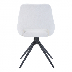 Καρέκλα περιστρεφόμενη Luciano I pakoworld σε μπεζ ύφασμα-πόδι μεταλλικό μαύρο 52.5x54x85εκ