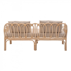Σαλόνι Ytrone-Siderty pakoworld σετ 2τεμ rattan σε φυσική απόχρωση (80x80x45εκ)