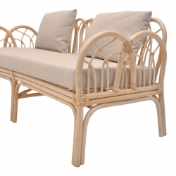 Σαλόνι Ytrone-Siderty pakoworld σετ 2τεμ rattan σε φυσική απόχρωση (80x80x45εκ)