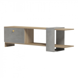 Έπιπλο τηλεόρασης Standi pakoworld σε sonoma-γκρι cement απόχρωση 120x25x36.8εκ