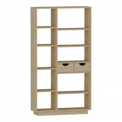 Βιβλιοθήκη με συρτάρια Dakin pakoworld σε oak απόχρωση 80x25x190εκ