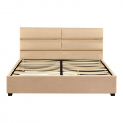 Κρεβάτι διπλό Anay pakoworld με συρτάρι ύφασμα μπεζ 160x200εκ