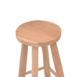 Σκαμπό Charloce pakoworld teak ξύλο σε φυσική απόχρωση Φ35x62εκ