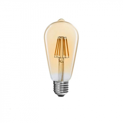 Λαμπτήρας LED ST64 Bulb pakoworld 4W 3000K E27 amber (6,4x6,4x14,7εκ)