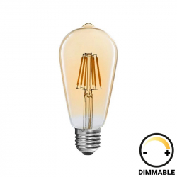 Λαμπτήρας LED ST64 Bulb pakoworld dimmable 4W E27 amber (6,4x6,4x14,7εκ)