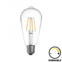 Λαμπτήρας LED ST64 Bulb pakoworld dimmable 4W E27 clear (6,4x6,4x14,7εκ)