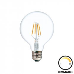 Λαμπτήρας LED G80 Bulb pakoworld dimmable 8W E27 clear (8x8x12εκ)