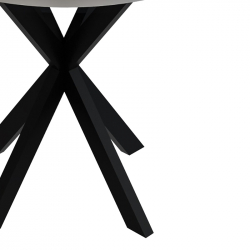 Τραπέζι Kalipso pakoworld μελαμίνη σε λευκή απόχρωση και μαύρο μεταλλικό πόδι Φ70x75εκ Τραπέζι Kalipso pakoworld μελαμίνη σε λευκή απόχρωση και μαύρο μεταλλικό πόδι Φ70x75εκ