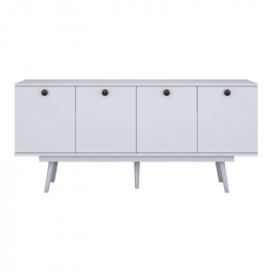 Μπουφές Salonde pakoworld λευκό μελαμίνης-λευκό pp πόδι 180x40x82.6εκ