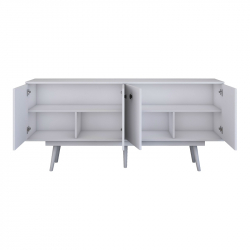 Μπουφές Salonde pakoworld λευκό μελαμίνης-λευκό pp πόδι 180x40x82.6εκ