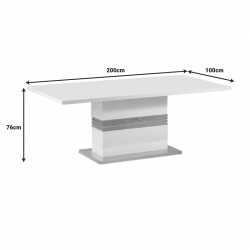 Τραπέζι Zoekrin Inart λευκό mdf 200x100x76εκ