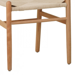 Καρέκλα Wishbone pakoworld rubberwood-σχοινί σε φυσική απόχρωση 60x51x80εκ