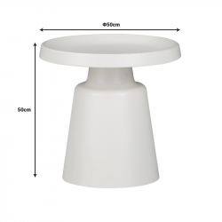 Τραπέζια σαλονιού Ginoze Inart σετ 2τεμ μέταλλο σε λευκή απόχρωση (70x70x40εκ)