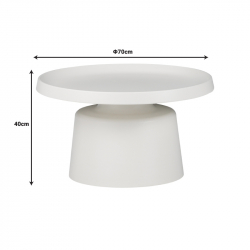 Τραπέζια σαλονιού Ginoze Inart σετ 2τεμ μέταλλο σε λευκή απόχρωση (70x70x40εκ)