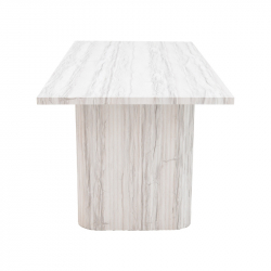 Τραπέζι Loozir pakoworld mdf σε απόχρωση λευκό μαρμάρου 180x90x75εκ