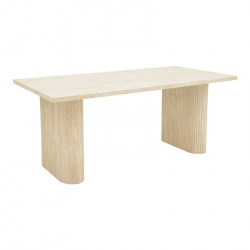 Τραπέζι Loozir pakoworld mdf σε λευκή όψη τραβερτίνας 180x90x75εκ Τραπέζι Loozir pakoworld mdf σε λευκή όψη τραβερτίνας 180x90x75εκ