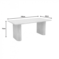 Τραπέζι Loozir pakoworld mdf σε λευκή όψη τραβερτίνας 180x90x75εκ Τραπέζι Loozir pakoworld mdf σε λευκή όψη τραβερτίνας 180x90x75εκ