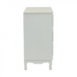 Συρταριέρα Pazlen Inart mdf σε λευκή αντικέ απόχρωση 80x40x80εκ