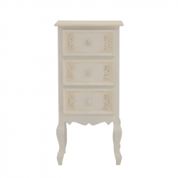 Συρταριέρα Pazlen Inart mdf σε λευκή αντικέ απόχρωση 40x34.5x82εκ