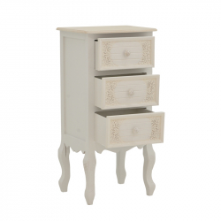 Συρταριέρα Pazlen Inart mdf σε λευκή αντικέ απόχρωση 40x34.5x82εκ