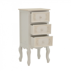 Συρταριέρα Pazlen Inart mdf σε λευκή αντικέ απόχρωση 40x34.5x82εκ