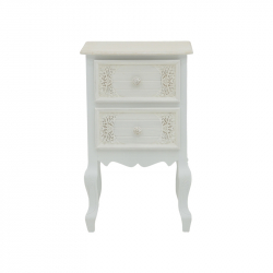 Συρταριέρα Pazlen Inart mdf σε λευκή αντικέ απόχρωση 40x45x65εκ