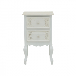 Συρταριέρα Pazlen Inart mdf σε λευκή αντικέ απόχρωση 40x45x65εκ