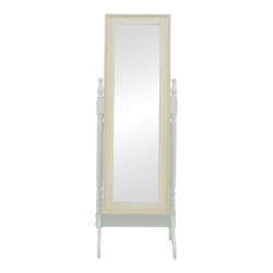 Καθρέπτης Malone Inart mdf σε λευκή αντικέ απόχρωση 55x50x160εκ