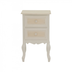 Συρταριέρα Joliene Inart mdf σε λευκή αντικέ-φυσική απόχρωση 40x34.5x64.5εκ