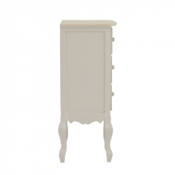 Συρταριέρα Joliene Inart mdf σε λευκή αντικέ-φυσική απόχρωση 40x34.5x82εκ