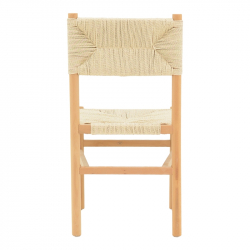 Καρέκλα Oarvine pakoworld φυσικό rubberwood-φυσικό σχοινί 46x52x88εκ