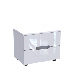 Κομοδίνο Afina pakoworld mdf σε λευκή glossy απόχρωση 50x35x41εκ