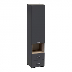 Βιτρίνα-στήλη Toscana pakoworld σε ανθρακί απόχρωση 50x42x222.5εκ