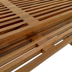 Τραπέζι Tinnie pakoworld σετ 2τεμ teak ξύλο σε φυσική απόχρωση (110x60x46εκ)