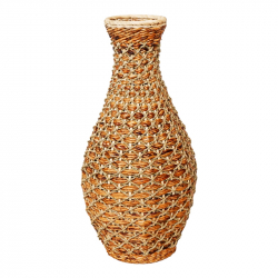 Βάζο Gucre I Inart ξύλο-rattan pe σε φυσική απόχρωση Φ30x70εκ