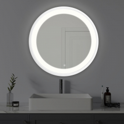 Καθρέπτης Led Goslyn Inart σε λευκή απόχρωση Φ55.4x4.5εκ