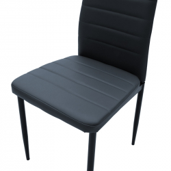 Καρέκλα Parker pakoworld PU ανθρακί-μαύρο πόδι 42x48x98εκ