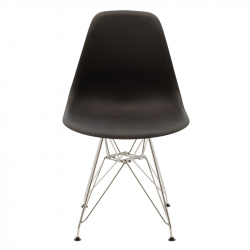 Καρέκλα Adelle pakoworld PP μαύρο-inox πόδι 46x55x81εκ