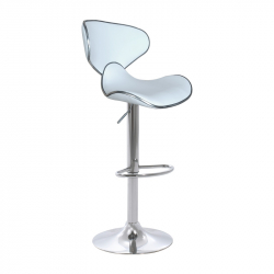 Σκαμπό μπαρ Butterfly pakoworld πτυσσόμενο λευκό pu-βάση χρωμίου 47x47x100εκ