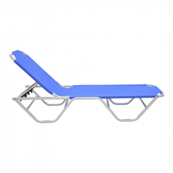 Ξαπλώστρα Dessie pakoworld αλουμινίου στοιβαζόμενη textilene μπλε 56x188x30εk (56x188x30εκ)