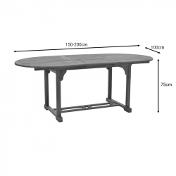 Τραπεζαρία Bistrual-Sopho pakoworld σετ 7τεμ επεκτεινόμενο φυσικό μασίφ ξύλο ακακίας 200/150x100x75εκ