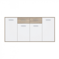 Μπουφές Drepen pakoworld μελαμίνη σε λευκό και sonoma χρώμα 162.3x34.2x81.7εκ