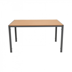 Τραπέζι Nares pakoworld αλουμίνιο ανθρακί-plywood φυσικό 140x80x72.5εκ