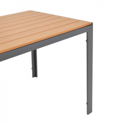 Τραπέζι Nares pakoworld αλουμίνιο ανθρακί-plywood φυσικό 140x80x72.5εκ