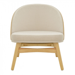 Καρέκλα Sarian pakoworld μπεζ ύφασμα-rubberwood φυσικό πόδι 69,5x71x70.5εκ