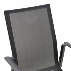 Πολυθρόνα κήπου Dashiell  pakoworld αλουμίνιο μαύρο textilene μαύρο 71x58x94εκ