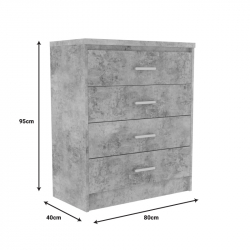 Φοιτητικό πακέτο επίπλων υπνοδωματίου OLYMPUS B pakoworld σετ 4τεμ σε antique ανθρακί απόχρωση (167,5x221x84εκ)