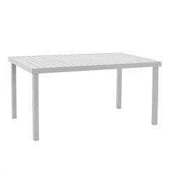 Τραπεζαρία Kliton-Moly σετ 5τεμ pakoworld αλουμίνιο σε λευκή απόχρωση 150x80x74εκ